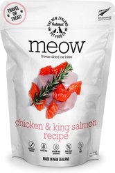The New Zealand Natural Pet Food Co. Meow Chicken​ & King Salmon Grain-Free Freeze-Dried Cat Treats, 1.76-oz bag