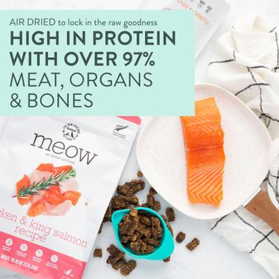 Show full view: The New Zealand Natural Pet Food Co. Meow Chicken & Salmon Air Dried Cat Food, 26.5-oz bag slide 5 of 10
