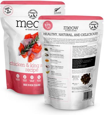 Show full view: The New Zealand Natural Pet Food Co. Meow Chicken & Salmon Air Dried Cat Food, 3.5-oz bag slide 3 of 9