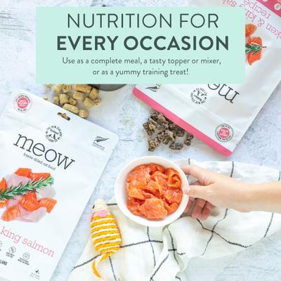 Show full view: The New Zealand Natural Pet Food Co. Meow Chicken & Salmon Air Dried Cat Food, 3.5-oz bag slide 4 of 9