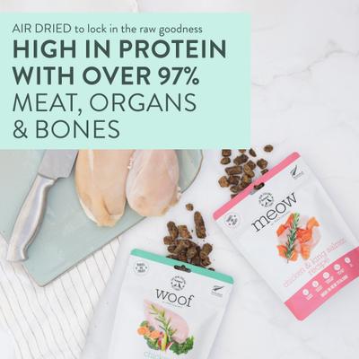 Show full view: The New Zealand Natural Pet Food Co. Meow Chicken & Salmon Air Dried Cat Food, 3.5-oz bag slide 5 of 9