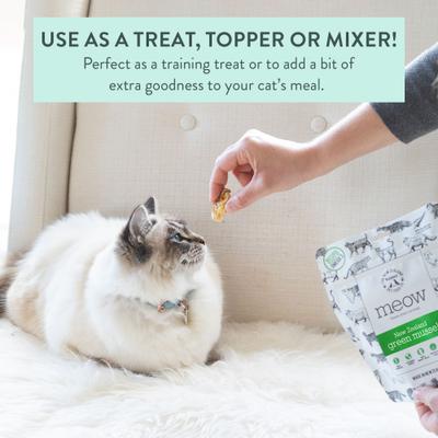 Show full view: The New Zealand Natural Pet Food Co. Meow Green Lipped Mussels Freeze-Dried Cat Treat, 1.76-oz bag slide 5 of 9