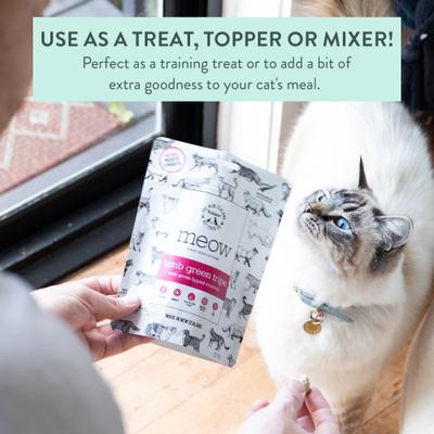 Show full view: The New Zealand Natural Pet Food Co. Meow Lamb Green Tripe with Green Lipped Mussel Freeze-Dried Cat Treat, 1.4-oz bag slide 5 of 10