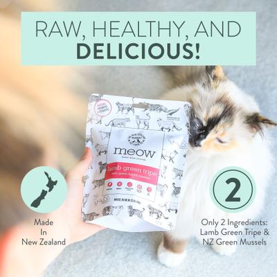 Show full view: The New Zealand Natural Pet Food Co. Meow Lamb Green Tripe with Green Lipped Mussel Freeze-Dried Cat Treat, 1.4-oz bag slide 7 of 10