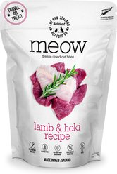 The New Zealand Natural Pet Food Co. Meow Lamb​ & Hoki Grain-Free Freeze-Dried Cat Treats, 1.76-oz bag
