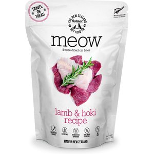 The New Zealand Natural Pet Food Co. Meow Lamb​ & Hoki Grain-Free Freeze-Dried Cat Treats, 1.76-oz bag