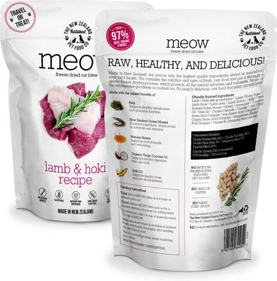 Show full view: The New Zealand Natural Pet Food Co. Meow Lamb​ & Hoki Grain-Free Freeze-Dried Cat Treats, 1.76-oz bag slide 3 of 9