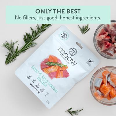 Show full view: The New Zealand Natural Pet Food Co. Meow Lamb & King Salmon Grain-Free Freeze-Dried Cat Treats, 1.76-oz bag slide 8 of 9