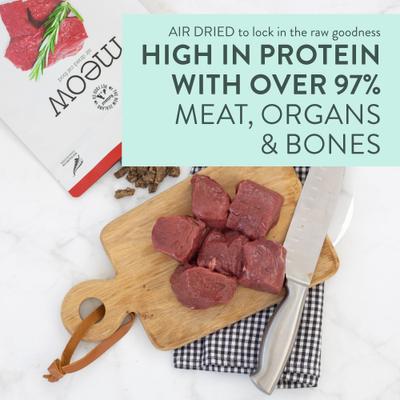 Show full view: The New Zealand Natural Pet Food Co. Meow Venison Air Dried Cat Food, 3.5-oz bag slide 5 of 10