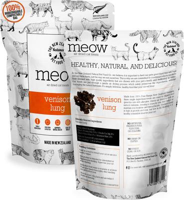 Show full view: The New Zealand Natural Pet Food Co. Meow Venison Lung Air Dried Cat Treat, 1.76-oz bag slide 3 of 10
