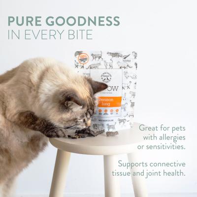 Show full view: The New Zealand Natural Pet Food Co. Meow Venison Lung Air Dried Cat Treat, 1.76-oz bag slide 4 of 10