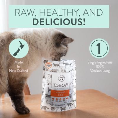 Show full view: The New Zealand Natural Pet Food Co. Meow Venison Lung Air Dried Cat Treat, 1.76-oz bag slide 7 of 10