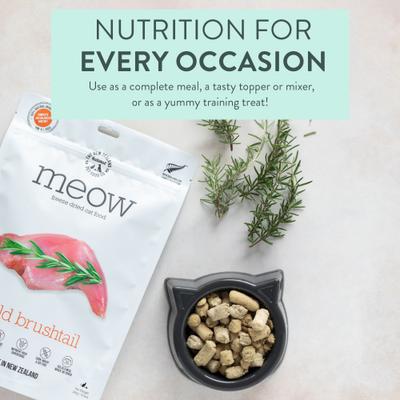 Show full view: The New Zealand Natural Pet Food Co. Meow Wild Brushtail Grain-Free Freeze-Dried Cat Treats, 1.76-oz bag slide 4 of 10