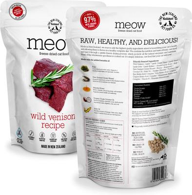 Show full view: The New Zealand Natural Pet Food Co. Meow Wild Venison Grain-Free Freeze-Dried Cat Food, 9.9-oz bag slide 3 of 10