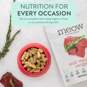 The New Zealand Natural Pet Food Co. Meow Wild Venison Grain-Free Freeze-Dried Cat Food, 9.9-oz bag