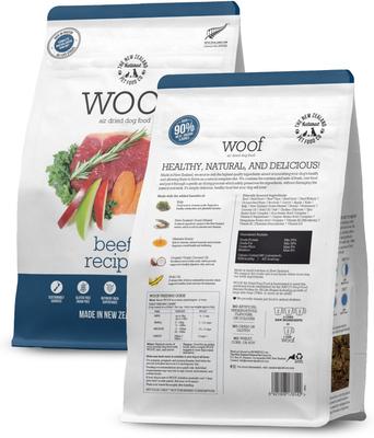 Show full view: The New Zealand Natural Pet Food Co. Woof Beef Air Dried Dog Food, 26.5-oz bag slide 3 of 9