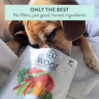 Show full view: The New Zealand Natural Pet Food Co. Woof Beef Recipe Grain-Free Freeze-Dried Dog Treats, 1.76-oz bag slide 8 of 9