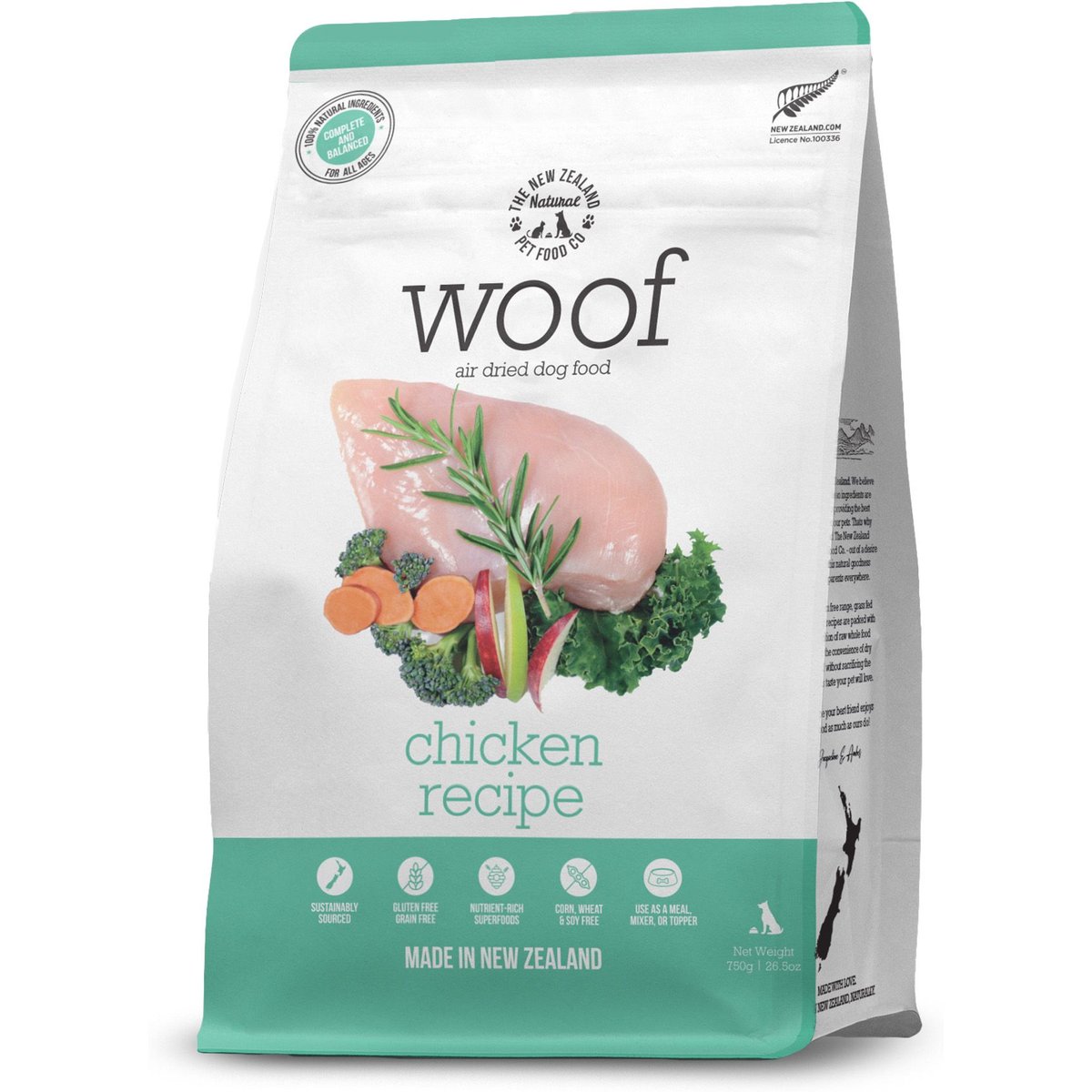 The New Zealand Natural Pet Food Co. Woof Chicken Air Dried Dog Food, 26.5-oz bag