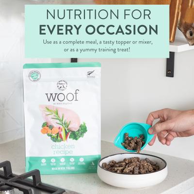 Show full view: The New Zealand Natural Pet Food Co. Woof Chicken Air Dried Dog Food, 26.5-oz bag slide 4 of 9