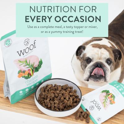 Show full view: The New Zealand Natural Pet Food Co. Woof Chicken Air Dried Dog Food, 3.5-oz bag slide 4 of 9