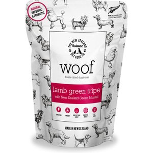 The New Zealand Natural Pet Food Co. Woof Lamb Green Tripe Freeze-Dried Dog Treats, 1.4-oz bag