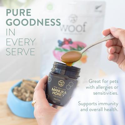 Show full view: The New Zealand Natural Pet Food Co. Woof Manuka Honey Dog Treat, 8.8-oz bag slide 4 of 9