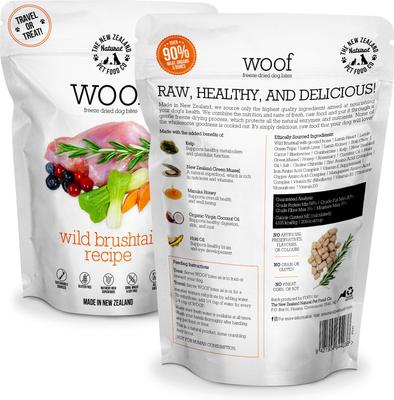 Show full view: The New Zealand Natural Pet Food Co. Woof Wild Brushtail Recipe Grain-Free Freeze-Dried Dog Treats, 1.76-oz bag slide 3 of 10