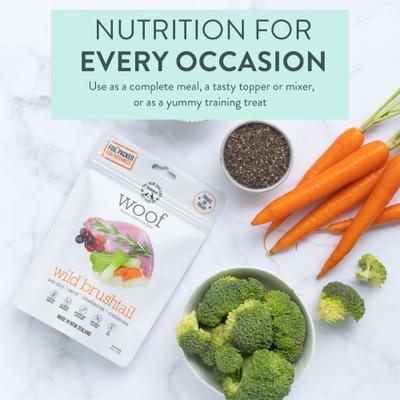 Show full view: The New Zealand Natural Pet Food Co. Woof Wild Brushtail Recipe Grain-Free Freeze-Dried Dog Treats, 1.76-oz bag slide 4 of 10