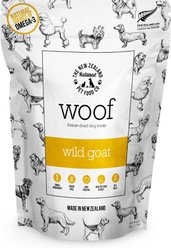 The New Zealand Natural Pet Food Co. Woof Wild Goat Grain-Free Freeze-Dried Dog Treats, 1.76-oz bag