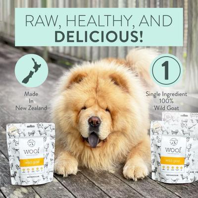 Show full view: The New Zealand Natural Pet Food Co. Woof Wild Goat Grain-Free Freeze-Dried Dog Treats, 1.76-oz bag slide 7 of 8