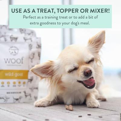 Show full view: The New Zealand Natural Pet Food Co. Woof Wild Goat Grain-Free Freeze-Dried Dog Treats, 1.76-oz bag slide 5 of 8