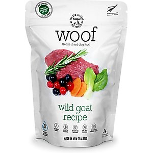 The New Zealand Natural Pet Food Co. Woof Wild Goat Grain-Free Freeze-Dried Raw Dog Food, 2.2-lb bag