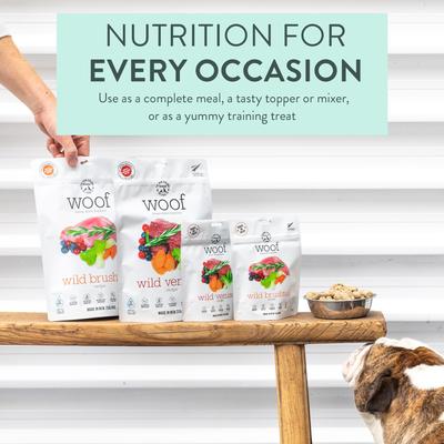 Show full view: The New Zealand Natural Pet Food Co. Woof Wild Venison Recipe Grain-Free Freeze-Dried Dog Treats, 1.76-oz bag slide 4 of 10