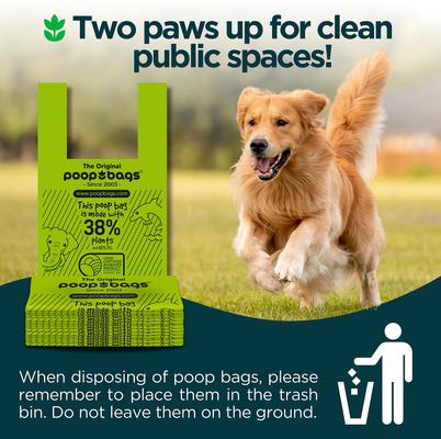 Show full view: The Original Poop Bags 38% Plant-Based Pet Waste Tie Handle Bags, Green, Large, 120 count slide 6 of 8