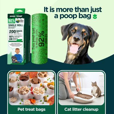 Show full view: The Original Poop Bags 92% Plant-Based Dog Poop Bags, Single Bulk Roll, 200 count slide 5 of 9