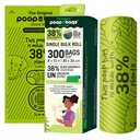 The Original Poop Bags 38% USDA Certified Biobased Plant-Based Bulk Roll Refill Dog Poop Bags, Green, Large, 300 count