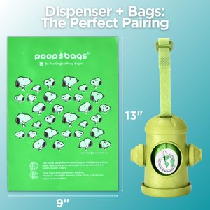 The Original Poop Bags Peanuts USDA Biobased Dog Poop Bag Dispenser with Bags, 15 count