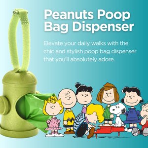 The Original Poop Bags Peanuts USDA Biobased Dog Poop Bag Dispenser with Bags, 15 count