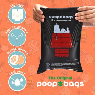 Show full view: The Original Poop Bags Peanuts USDA Biobased Dog Poop Bags, 120 count, Orange Scented slide 3 of 11
