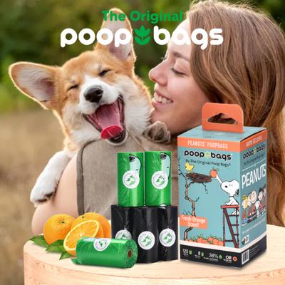 Show full view: The Original Poop Bags Peanuts USDA Biobased Dog Poop Bags, 120 count, Orange Scented slide 6 of 11