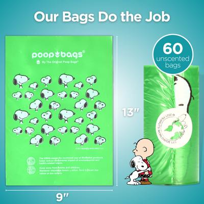 Show full view: The Original Poop Bags Peanuts USDA Biobased Dog Poop Bags, 60 count, Unscented slide 2 of 10