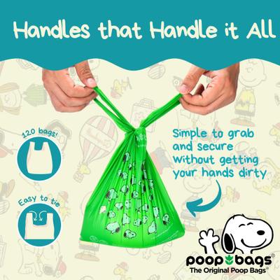 Show full view: The Original Poop Bags Peanuts USDA Biobased with Tie Handle Dog Poop Bags, Unscented, 120 count slide 2 of 7