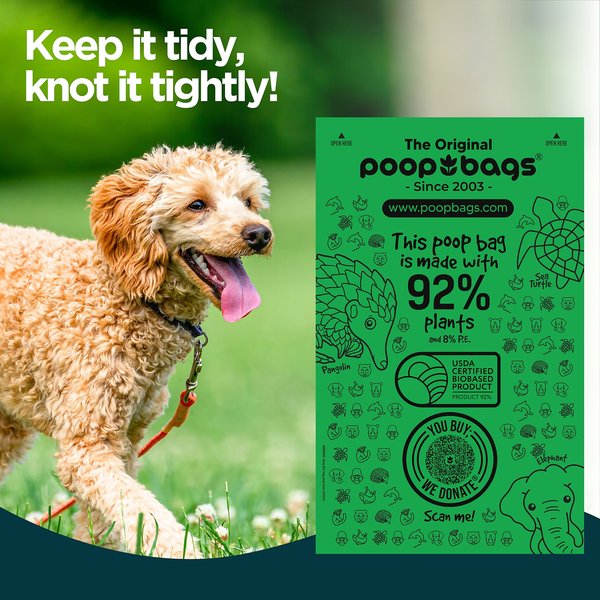 Show full view: The Original Poop Bags USDA Certified 92% Plant Based Dog Waste Bags, 60 count slide 8 of 9