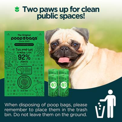 Show full view: The Original Poop Bags USDA Certified 92% Plant Based Dog Waste Bags, 60 count slide 6 of 8