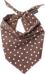 The Paws Chocolate Dot Machine Washable Dog Bandana, Large