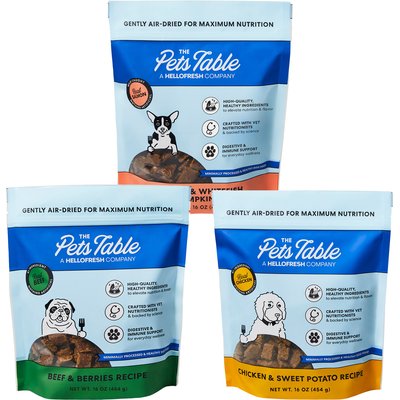 The Pets Table The Pets Table Beef & Berries + Chicken & Sweet Potato + Salmon & Whitefish with Pumpkin Grain-Free Air-Dried Dog Food, 16-oz bag, pack of 3