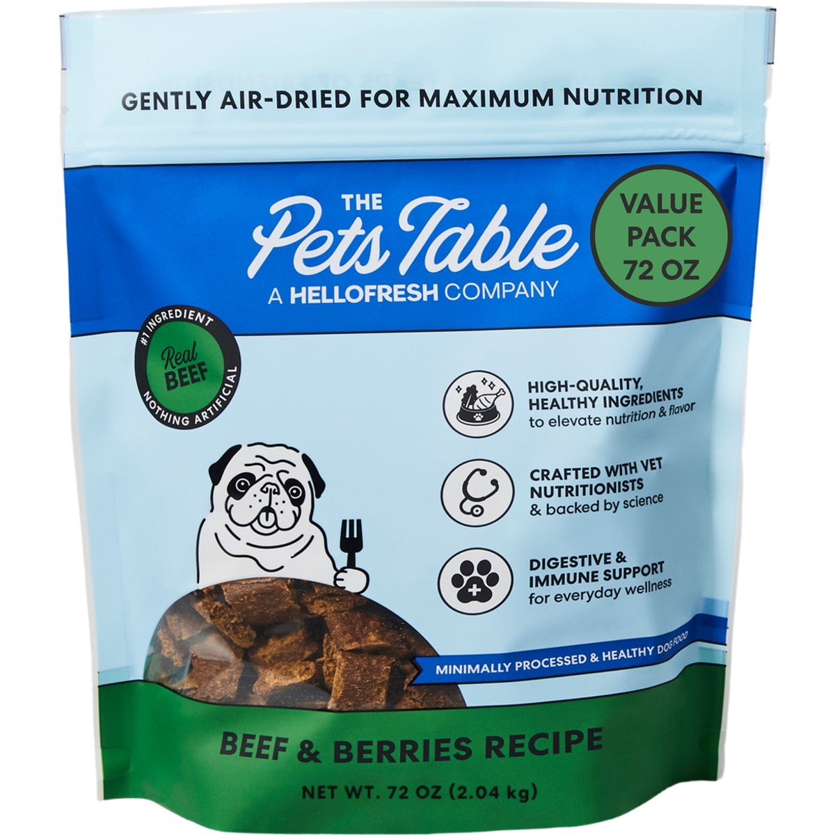 The Pets Table Beef & Berries Grain-Free Air-Dried Dog Food, 72-oz bag