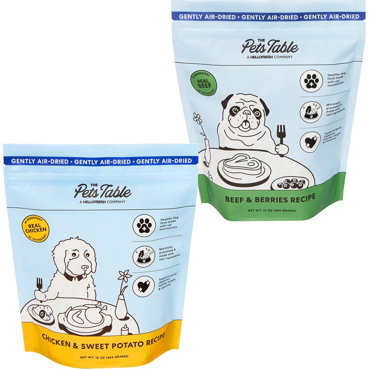 The Pets Table Chicken & Sweet Potato + Beef & Berries Air-Dried Dog Food, 16-oz bag