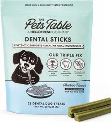 The Pets Table Dental Chicken, Mint & Parsley Dental Chew Stick Treats for Dogs, 20-oz bag, 28 count