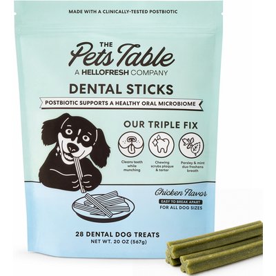 The Pets Table The Pets Table Dental Chicken, Mint & Parsley Dental Chew Stick Treats for Dogs, 20-oz bag, 28 count